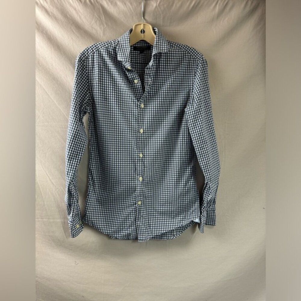 Banana Republic Grant Fit Supima Cotton Checkered Button Down Shirt Men Size XS
